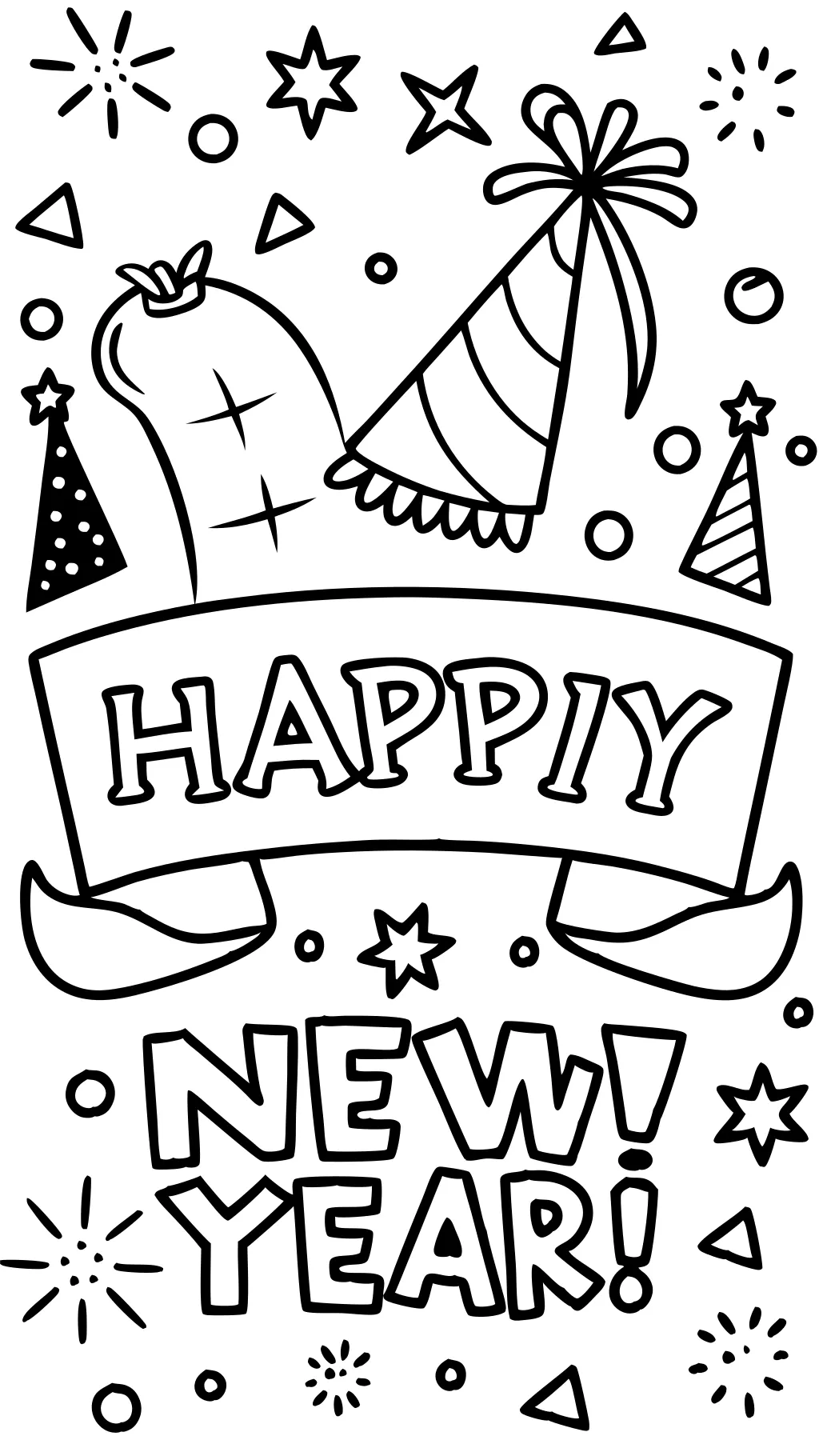 free new years coloring pages